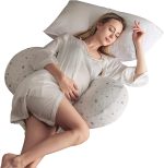 Emachi Pregnancy Pillow for Pregnant Women, Soft Pregnancy Body Pillow, Pillow Used to Support and Relieve Pain or discomfort in The Waist, Abdomen and Buttocks, Detachable Grey.